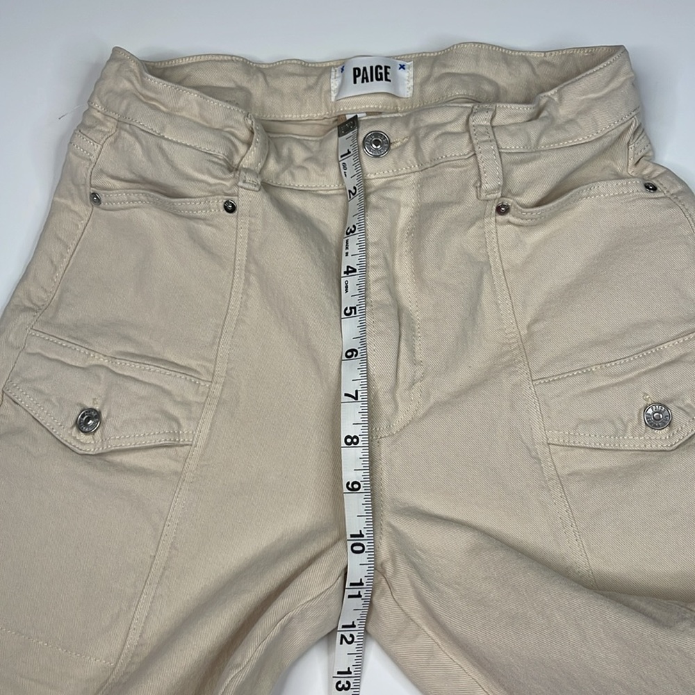 Paige Alexis High Rise Tapered Cargo Jeans in Blonde Sand Size 29 - Picture 11 of 12
